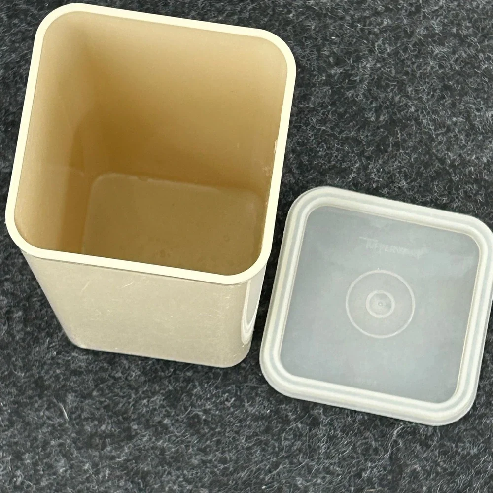 Vintage Tupperware Modular Mates Square Canister Almond Cream 1829-1 with Lid